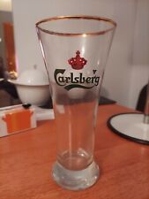 Vintage Carlsberg Danish Beer Pilsner Gold Rimmed Glass 16 oz. picture
