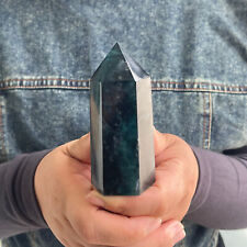 0.52Lb Natural Fluorite Quartz Obelisk Point Crystal Tower Healing DY803 picture