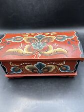 Vintage Norwegian Rosemaled Wooden Chest picture