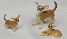 3 Vintage Bone China Miniature Chihuahua Family picture