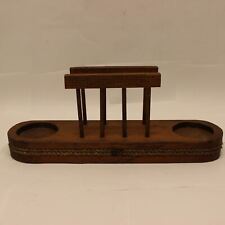 Unique Wooden Vintage Napkin Holder With a place to put Salt & Pepper Shaker picture