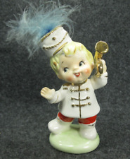 Marching Band Boy with Horn Figurine Ceramic Vintage 1950s Kitsch RARE picture