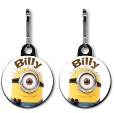 Minion Zipper Pulls, Set of Two 1.5 Inch Zipper Pulls with the Name You Choose picture