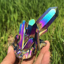 200g Titanium rainbow crystal cluster quartz crystal vug point reiki crystal dec picture