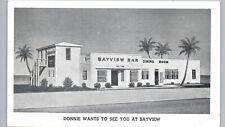BAYVIEW BAR & DINER 1940s  tavernier fl antique postcard florida keys key largo picture
