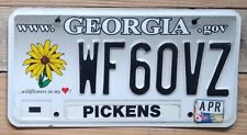 Georgia Wildflower Expired License Plate Auto Tag ~ WF60VZ ~ Embossed picture
