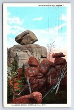 Postcard Balanced Rocks Sherman Hill Wyoming Union Pacific Railroad System WY picture