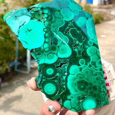 245G  Natural glossy Malachite transparent cluster rough mineral sample picture