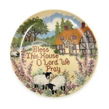 The Creative Circle Bless This House Painted Needlepoint Collector Plate picture