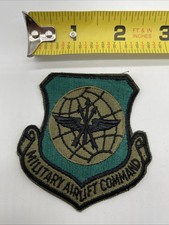 U.S. Military USAF Airlift Command Patch Insignia Cut Edge Subdued Green Sew On picture