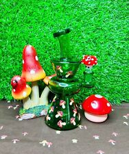 Red Mushrooms 8in Glass Water Pipe Hookah Glass Pipe Bong picture