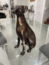 Vintage Bronze Brass DOG Sculpture Greyhound Whippet Art Deco MCM Figurine picture