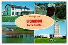 Dickinson North Dakota Postcard Greetings Chateu De Mores State Capitol c1960's picture