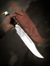 HANDMADE 18'' BIG CROCODILE DUNDEE BOWIE KNIFE D2 CARBON STEEL HUNTING OUTDOOR picture