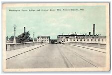 c1910 Washington Street Bridge Strange Paper Mill Neenah- Menasha WI Postcard picture