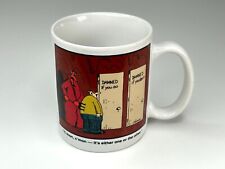 Vintage 1985 Far Side Gary Larson Coffee Cup Mug Devil Damned If You Do Don’t picture