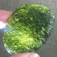 87.7Ct MOLDAVITE From Czech Republic From Meteorite Impact With Chips picture