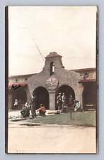 Indian Curio Sellers at Albuquerque Fred Harvey Depot RPPC New Mexico Photo 1915 picture