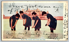 Great Salt Lake, Utah UT - The Laundry Girls - Vintage Postcard - Posted picture