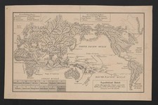 Photo:Lemuria World Map Human Origins Migration Diagram 1876 Print picture