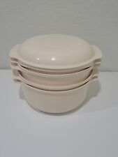 Tupperware Tupperwave Microwave Stack Cooker Steamer 5 Pc Almond 3 Qt 1.75 Qt  picture
