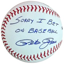 Pete Rose Autographed Official MLB Baseball w/ "Sorry I Bet On Baseball" - JSA picture