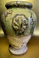 Vintage Rare  Fleur De Lys Art  Pottery Majolica Jar picture