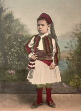 Postcard Greece Greek Child Ethnic Folk Costume c1905 picture