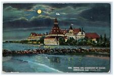 c1930's Hotel Del Coronado At Night Moon Coronado California CA Vintage Postcard picture