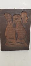 Antique Primitive German Hand Carved Wood Springerle Cookie Mold Board Folk Art picture