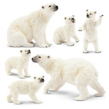 Toymany 6PCS Polar Bear Figurines Toy with Polar Bear Cub 2-4" Realistic Plastic picture