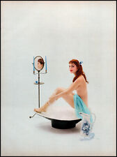 1956 sexy Red Haired Woman bathing Pinup tiny Bathtub Esquire retro print  L66 picture