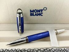 Luxury Montblanc Starwalker Roller Ballpoint Pen Silver Blue Coated with Box picture