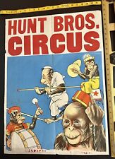 Original 22x28 chimpanzees Hunt Bros Circus Poster picture