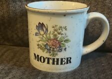 Vintage Speckled  Mother Mug Flowers 3.25 Inches Made In Japan Still Looks New picture