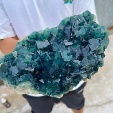 5.5lb NATURAL Green Cube FLUORITE Quartz Crystal Cluster Mineral Specimen picture