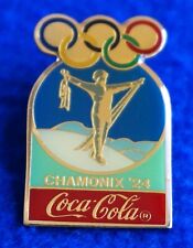 Vintage Chamonix, France Olympics 1924 Coca Cola 1983 Commemorative Pinback New picture