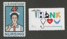 NURSING / THANK YOU HEALTHCARE COMMUNITY - SET OF 2 U.S. STAMPS - MINT CONDITION picture