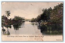 c1905 Foot Bridge Seneca River Distillery Waterloo New York NY Vintage Postcard picture