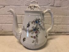 Vintage English Porcelain Teapot with Multicolored Floral Decorations picture