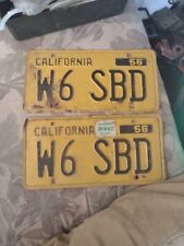 Vintage Pair of 1956 State of California License Plates  picture