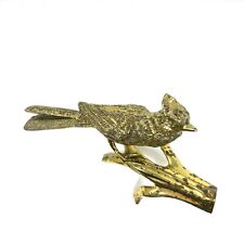 Vintage, Brass Bird on Branch Figurine and Sculpture, Decorative Collectible picture