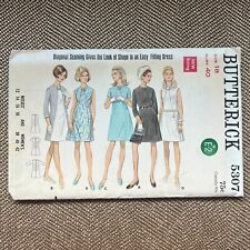 Vintage 1960s Butterick 5307 A-Line Dress Sewing Pattern Size 18 Bust 40 NEW picture