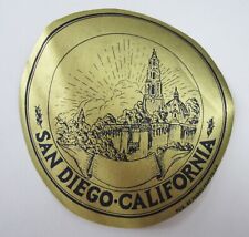 Vintage San Diego California Travel Decal Luggage Label Original 1940-50's picture