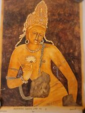 Antique Original Painting Ajanta Caves India Buddha Buddhist Signed Painting picture