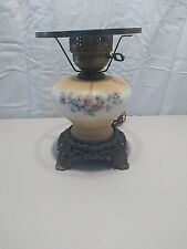 Vintage Accurate Casting Co. Hurricane Floral Milk Glass Lamp Rare Beautiful picture