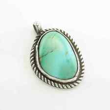 Vintage Native American Turquoise Sterling Silver Pendant picture