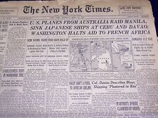 1942 APRIL 16 NEW YORK TIMES - U. S. PLANES FROM AUSTRALIA RAID MANILA - NT 1217 picture