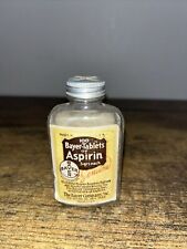 Vintage Bayer Aspirin Medicine Glass Jar Embossed Lettering 100 Tablets picture