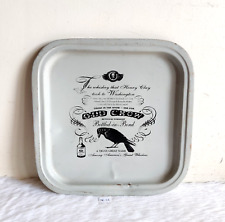 1950s Vintage Old Crow Whiskey Advertising Tin Tray Old Barware Collectible TR56 picture